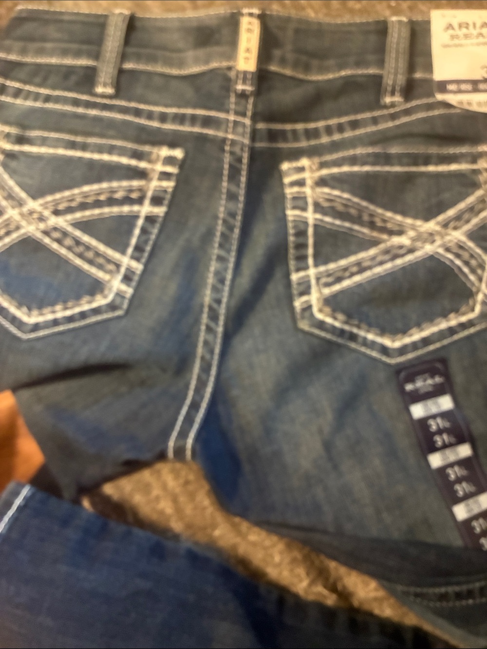 Ariat Women's Dark Blue Boot Cut Jeans with White Contrast Stitching